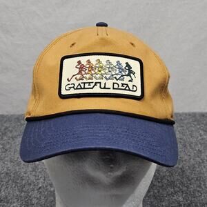 Grateful Dead Dancing Bears Rope Hat Mustard Yellow Blue Cap Festival Jam Band‎